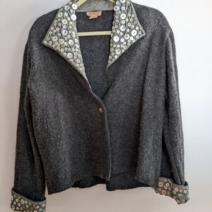 𝅺CUPCAKE International Wool Jacket Charcoal Gray Large Women's